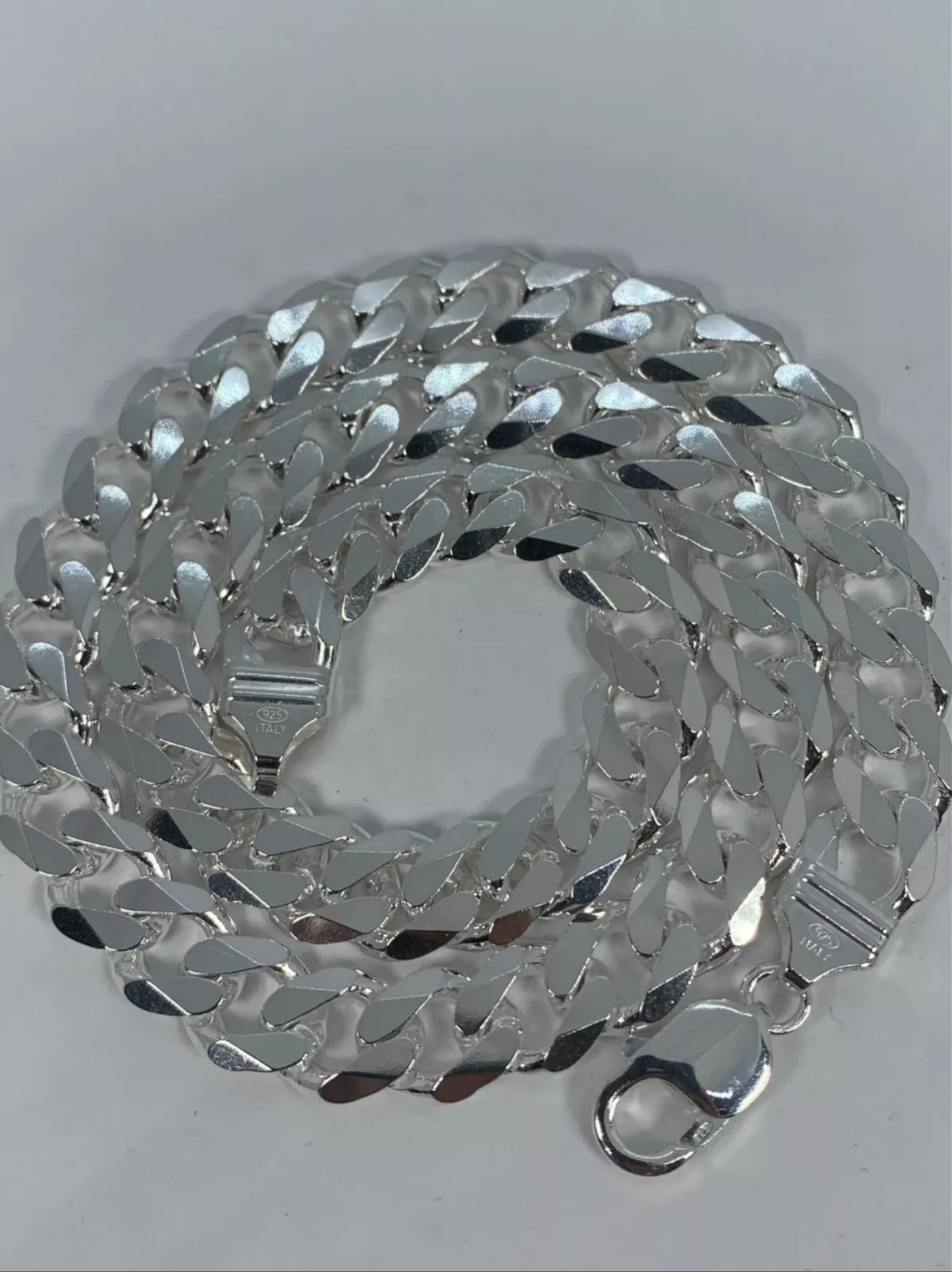Heavy Silver Chain - Miami Curb Link Chain Necklace 12mm