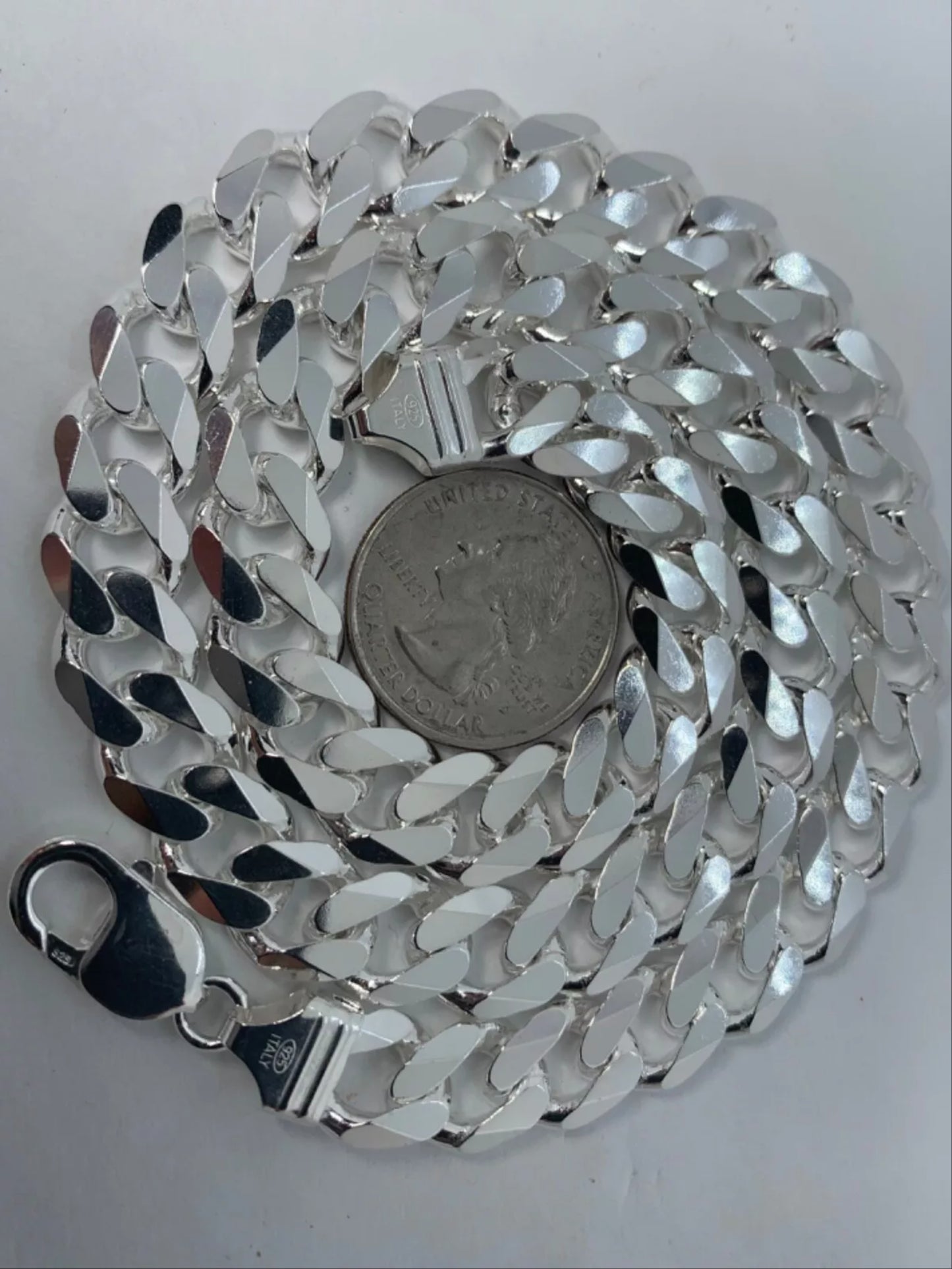 Heavy Silver Chain - Miami Curb Link Chain Necklace 12mm