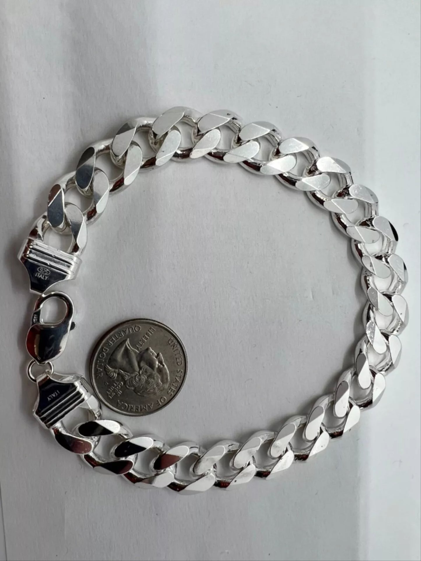 cuban link 925 sterling silver bracelet Italy