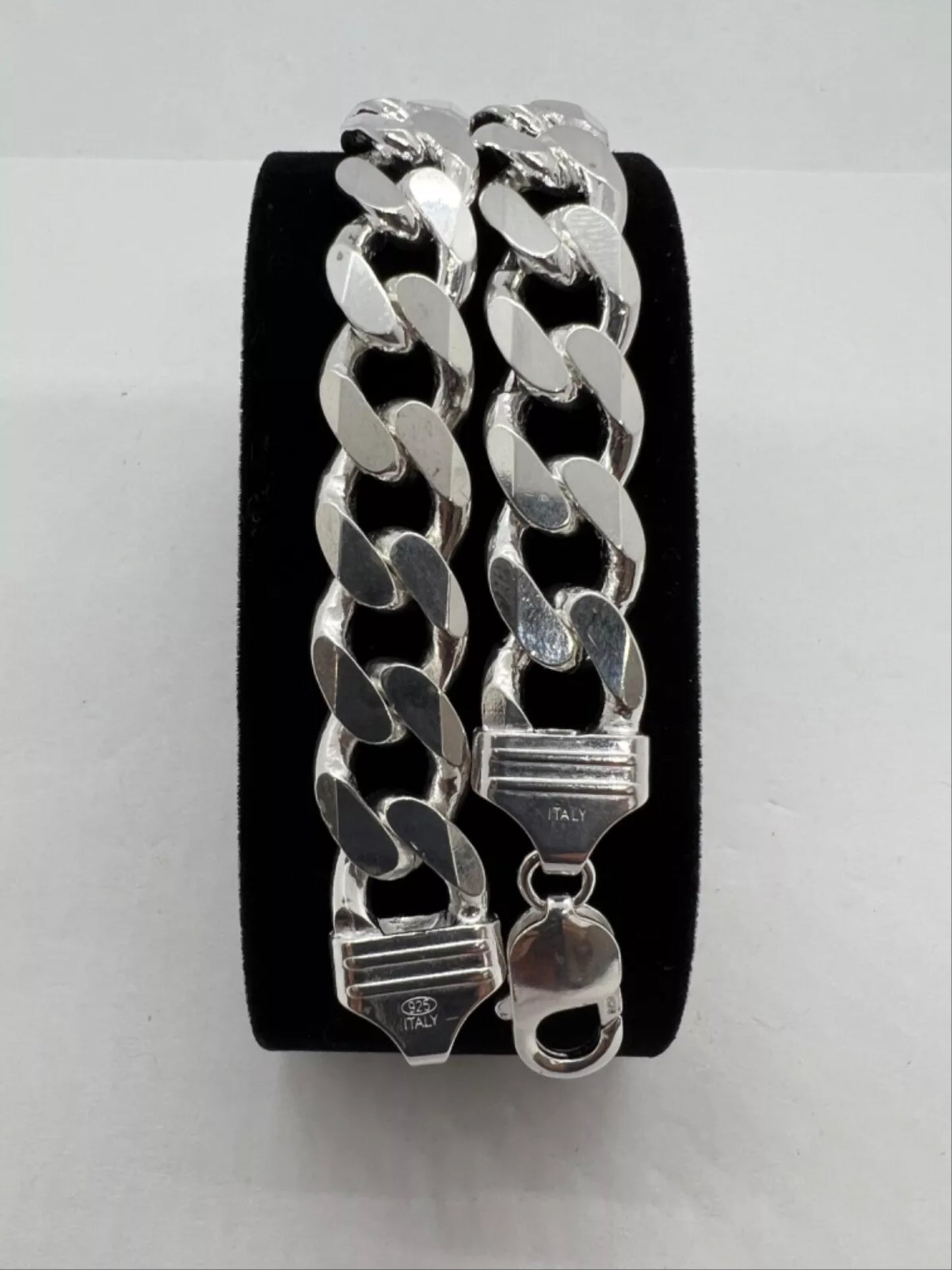 cuban link 925 sterling silver bracelet Italy