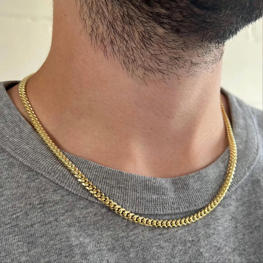 14K Cuban Curb Link Chain Men CU6J
