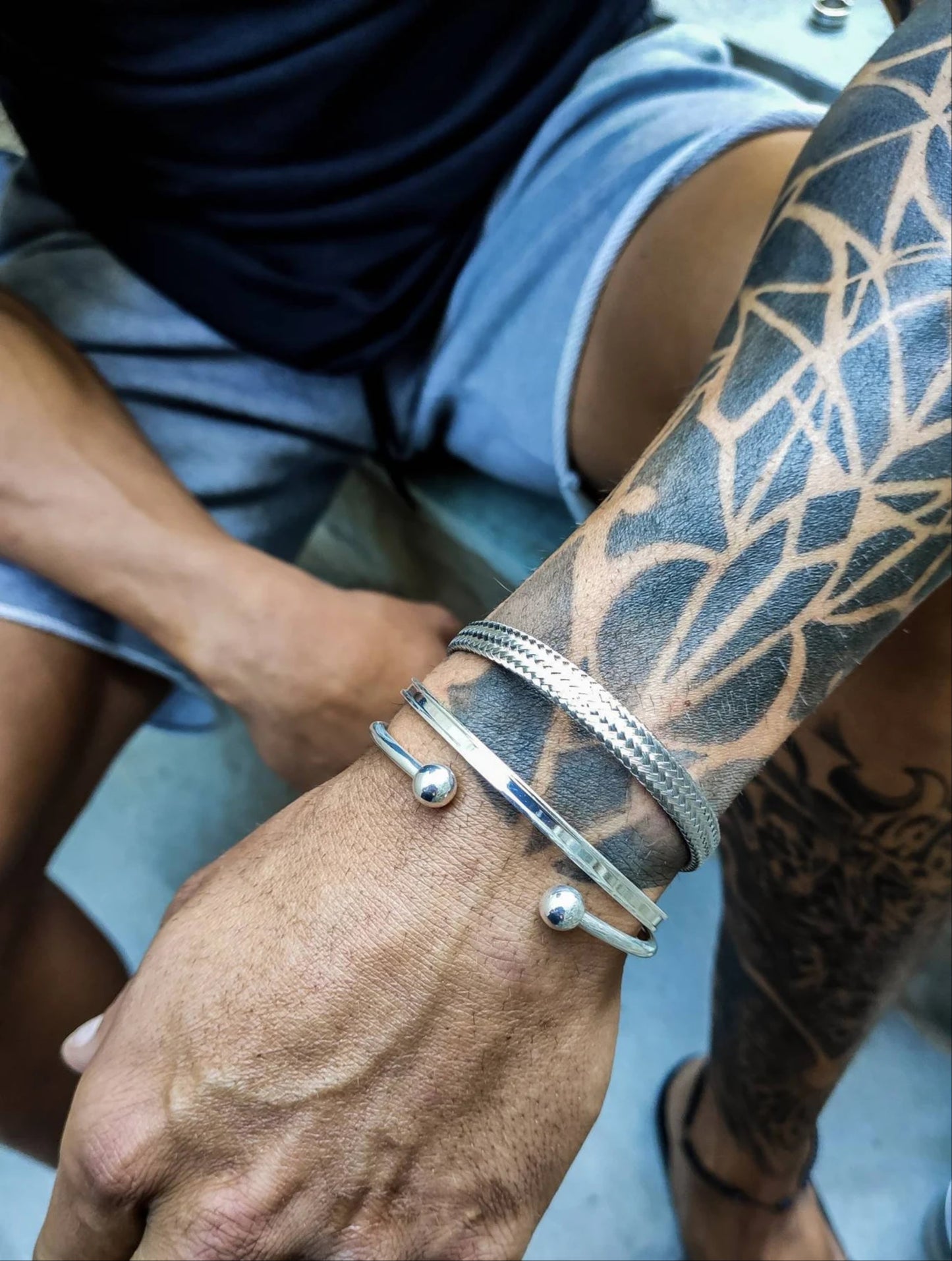 925 Solid Torc Bangle Men