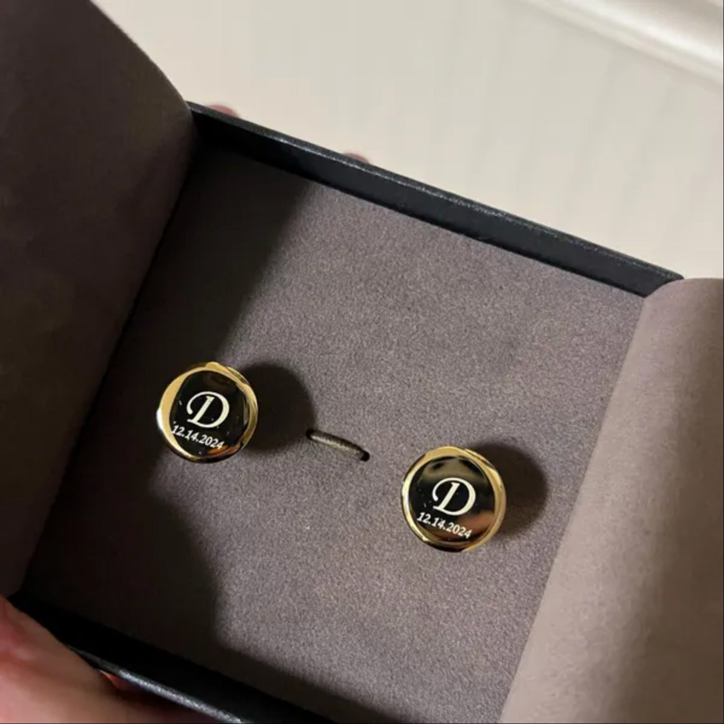 Personalised 14k Gold Cufflinks Groom Wedding Day