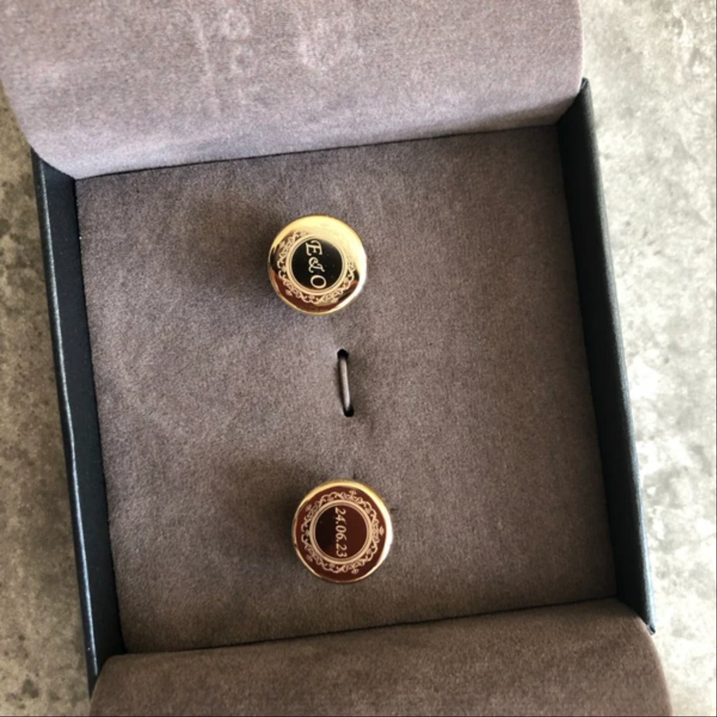 Personalised 14k Gold Cufflinks Groom Wedding Day