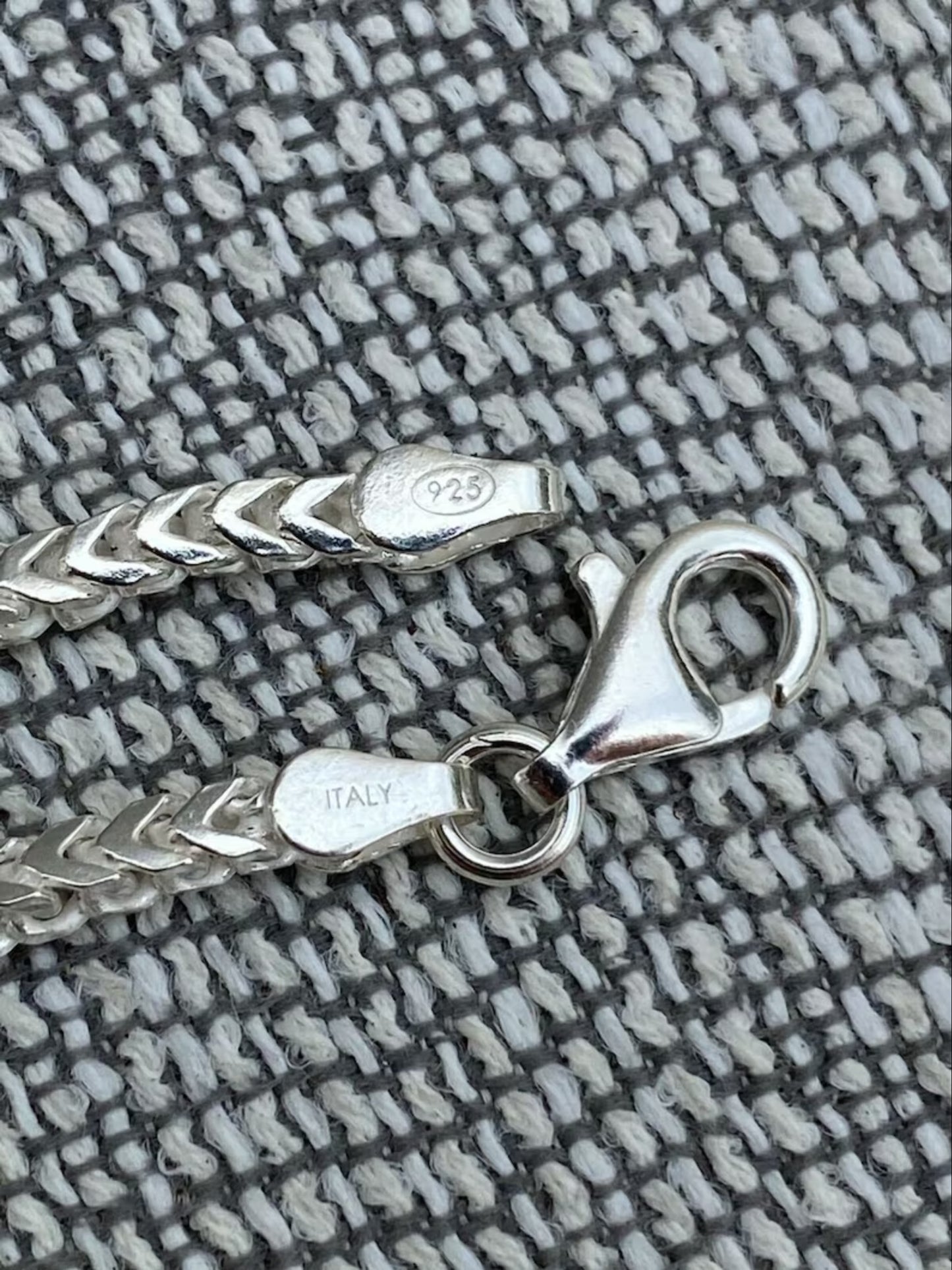Franco-Armband aus massivem 925er Sterlingsilber für Herren und Damen, 3 mm, 17,8–23,9 cm