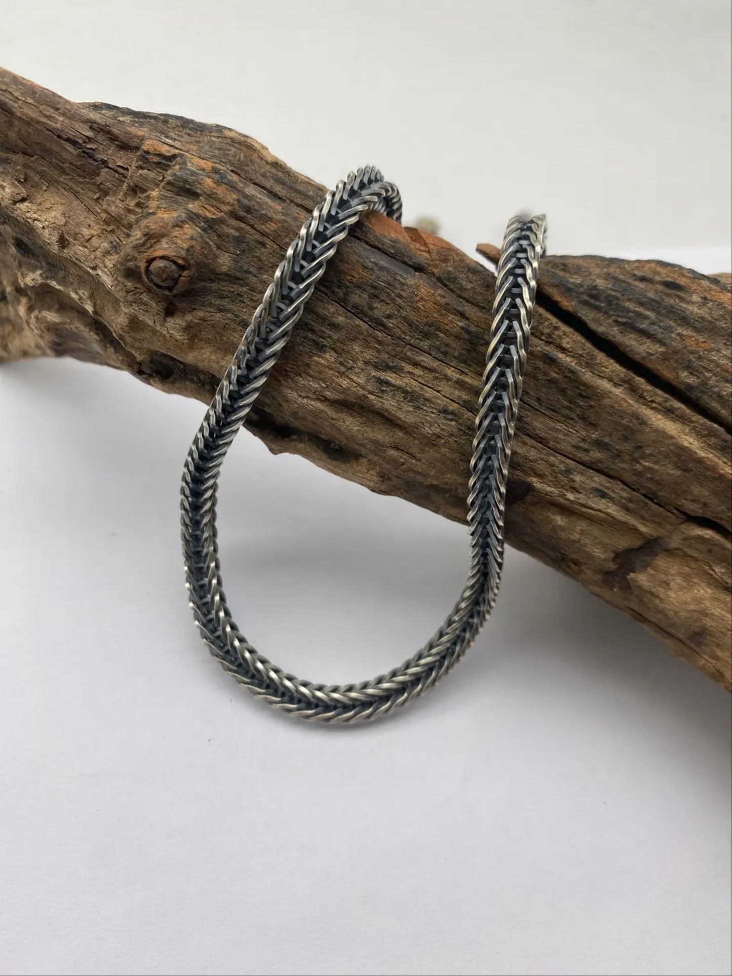 Real 925 Sterling Silver Braid Chain Necklace