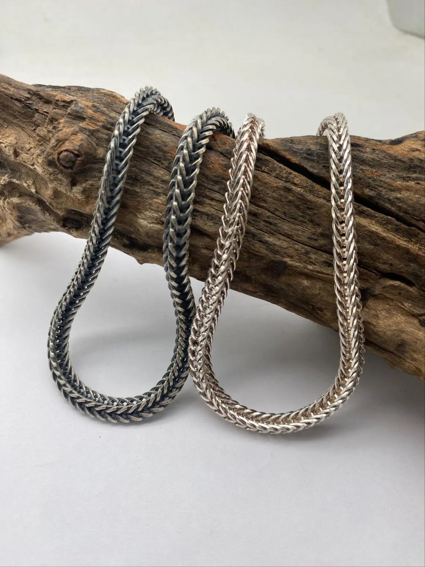 Real 925 Sterling Silver Braid Chain Necklace
