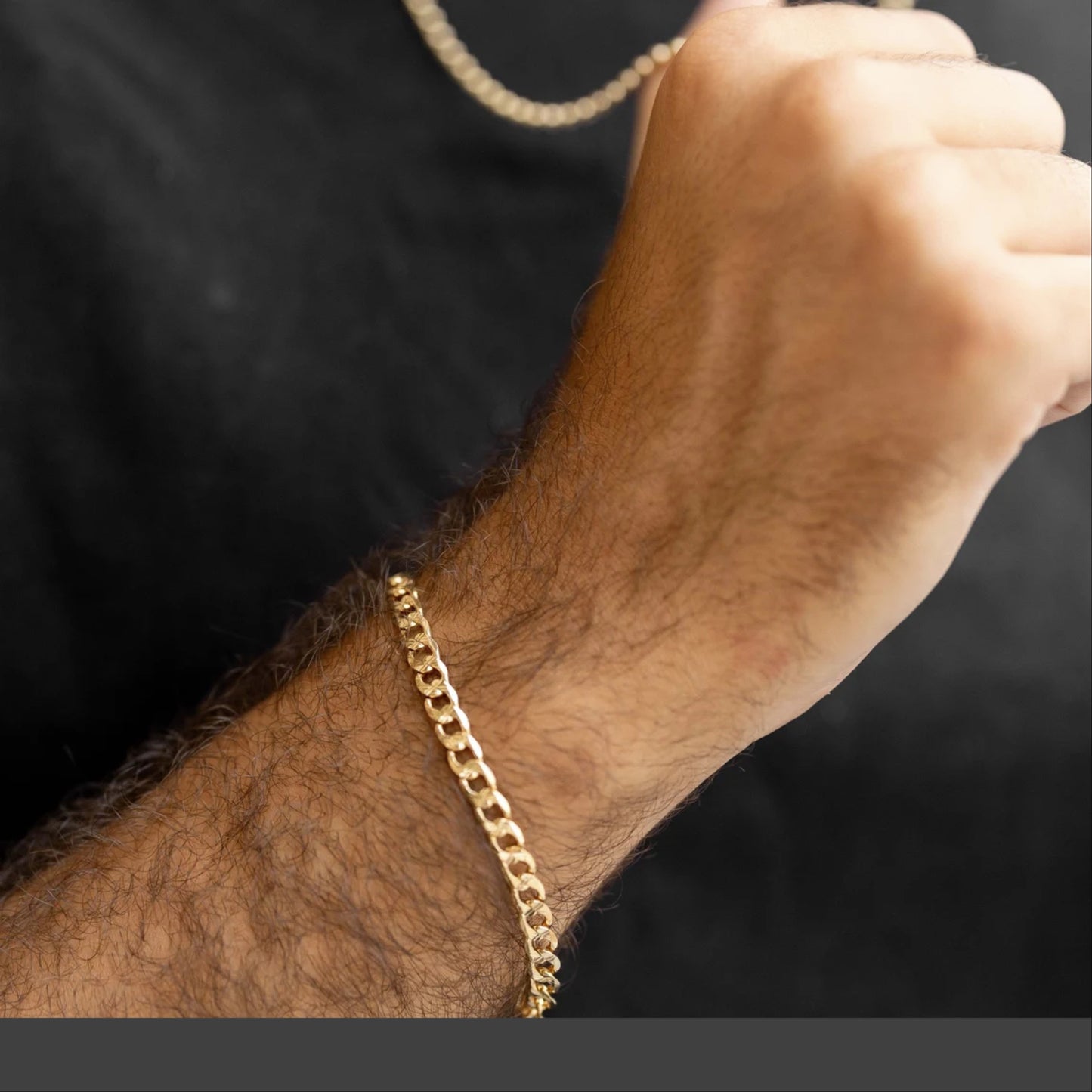 18K Gold Cuban Link 925 Silver Bracelet