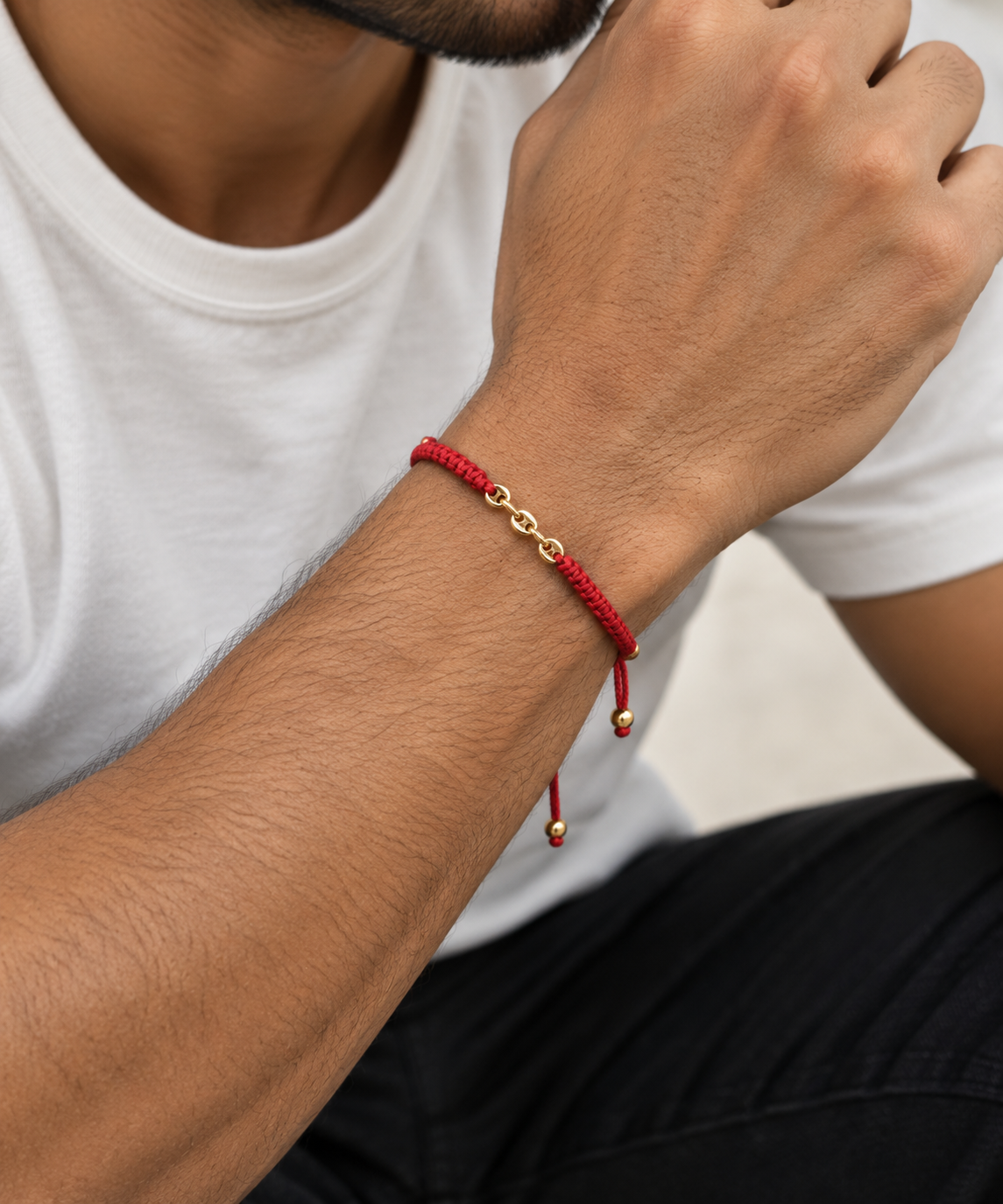 Real 18k Gold Mariner Link Bracelet Men's