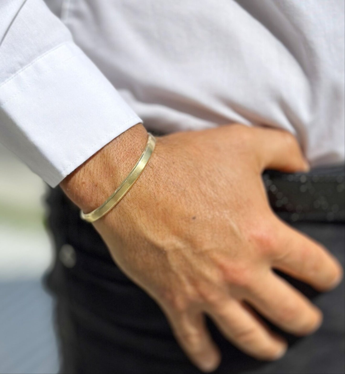10k Gold Finish Cuff Bracelet 8mm