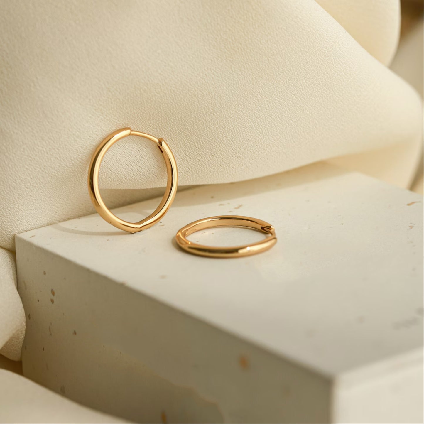 18k Gold Hoop Earrings Men