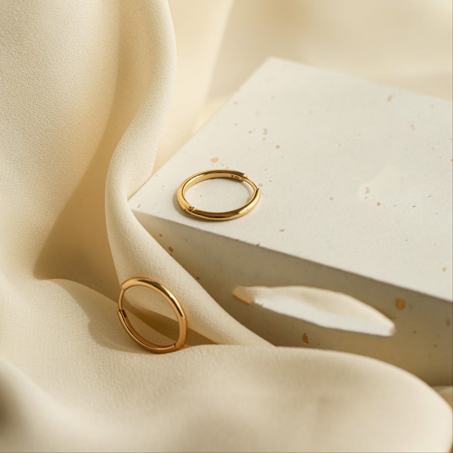 18k Gold Hoop Earrings Men