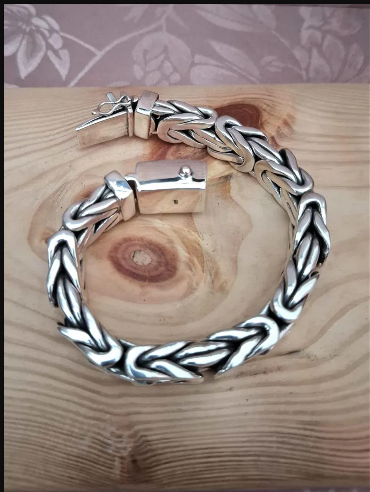 925 Sterling Silver Byzantine Bracelet 14mm