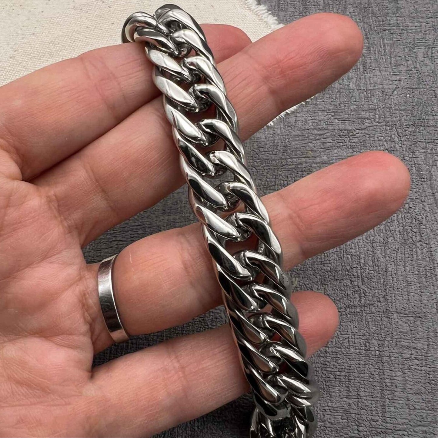 heavy 925 silver men bracelet CU7S