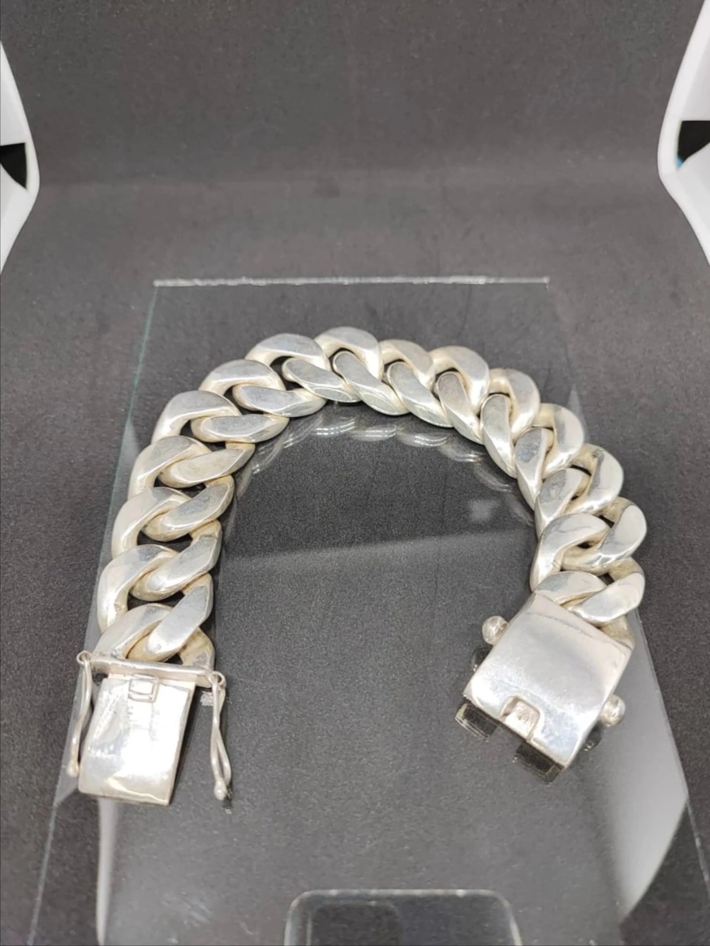 VERY BIG! Miami Cuban Link Bracelet x 27 mm Wide - Huge, Heavy Mens Design. Street Style - 925 Sterling Silver Jewelry Handmade