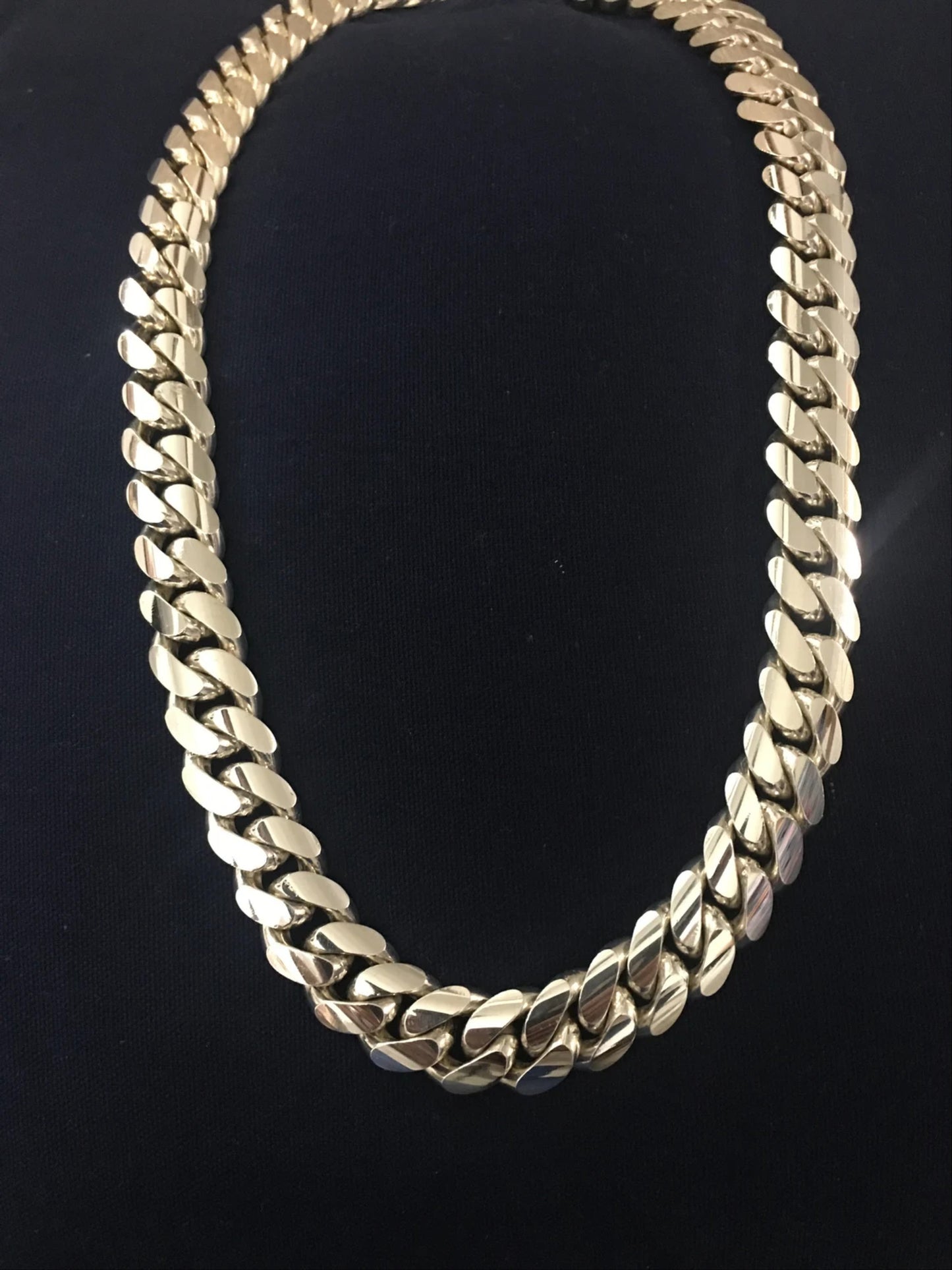 925 Silver Heavy Chain Necklace Men Cuban Link NO CLASP