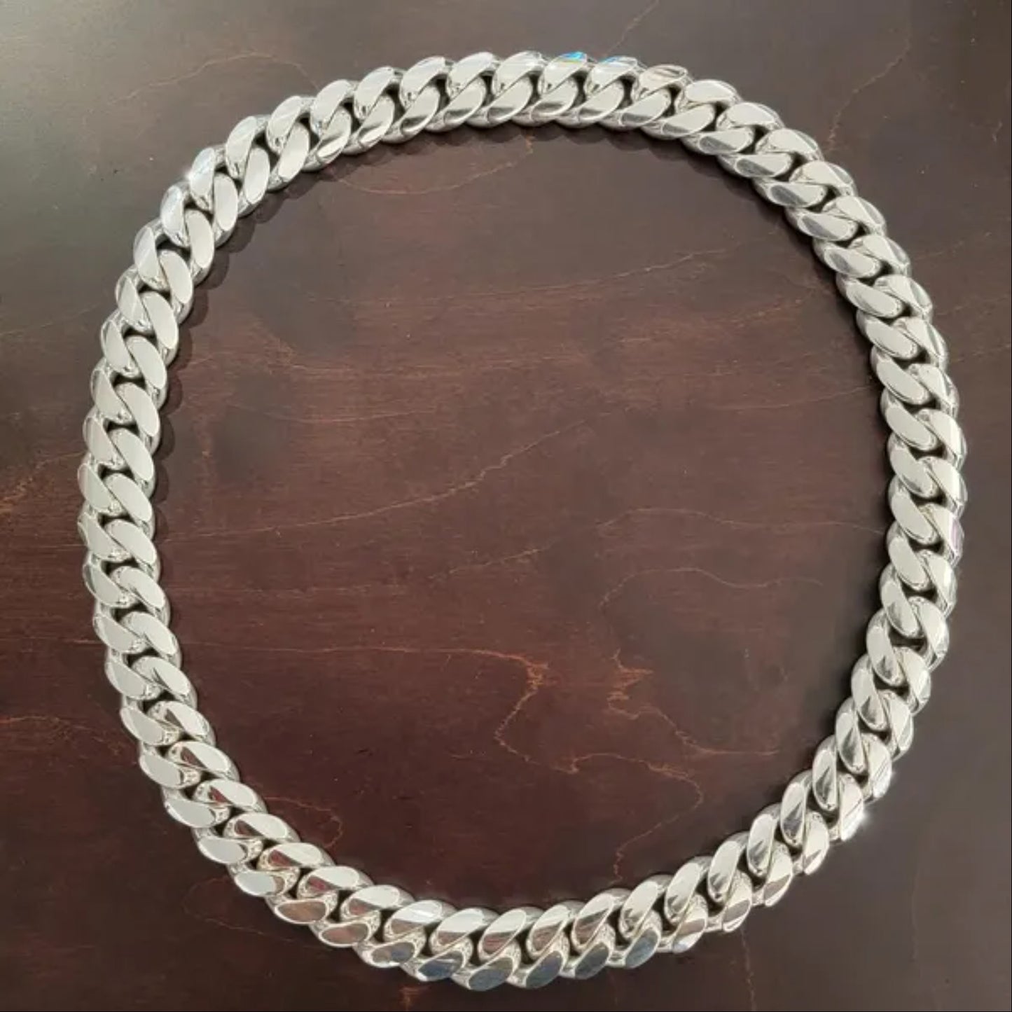 925 Silver Heavy Chain Necklace Men Cuban Link NO CLASP