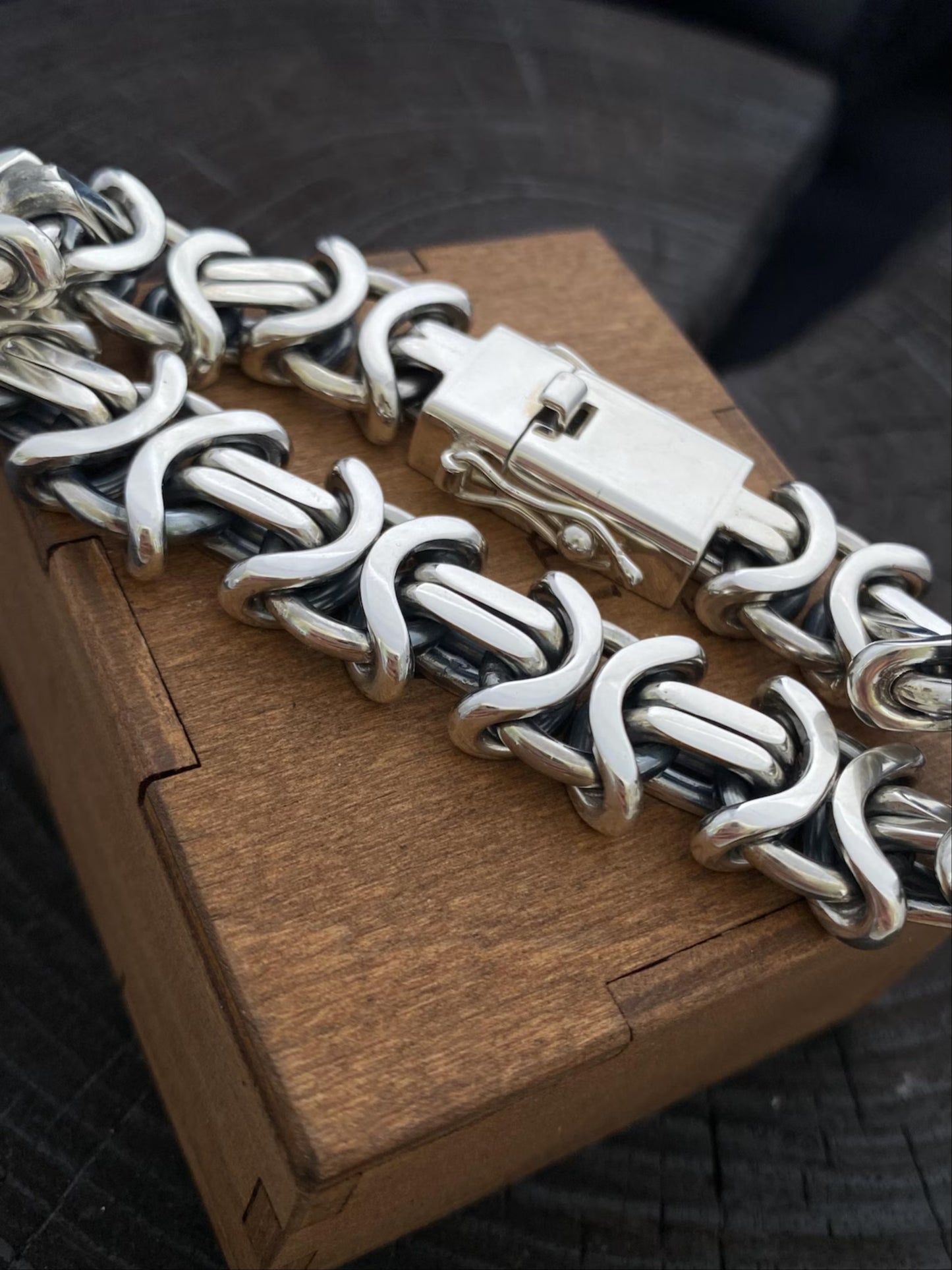 Men's Heavy Silver Bracelet - Thick Bracelet For Him