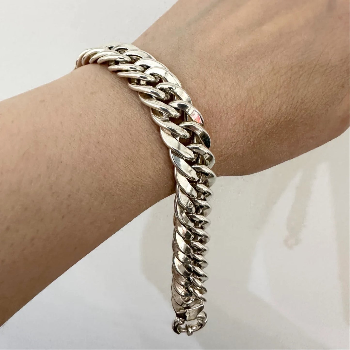 999K Silver Handmade Men Bracelet with 925K Clasp