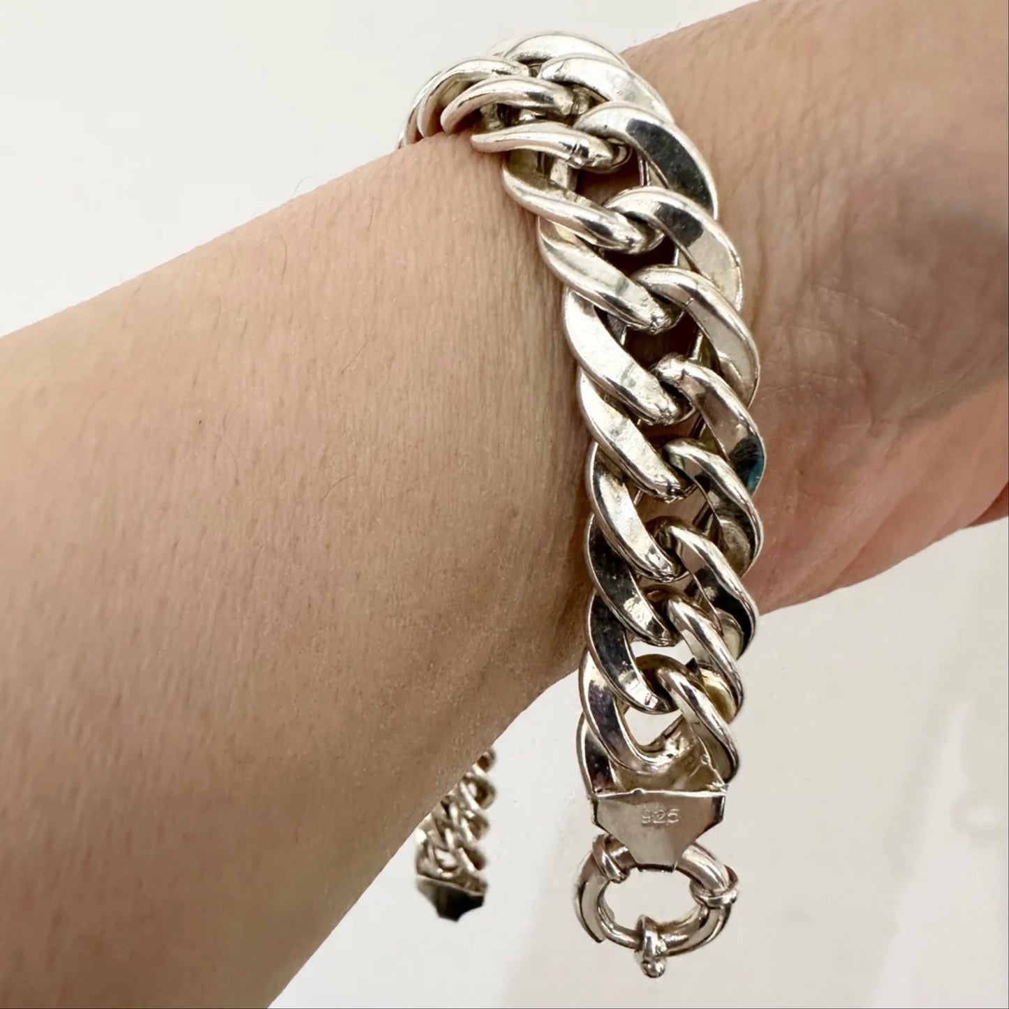 999K Silver Handmade Men Bracelet with 925K Clasp