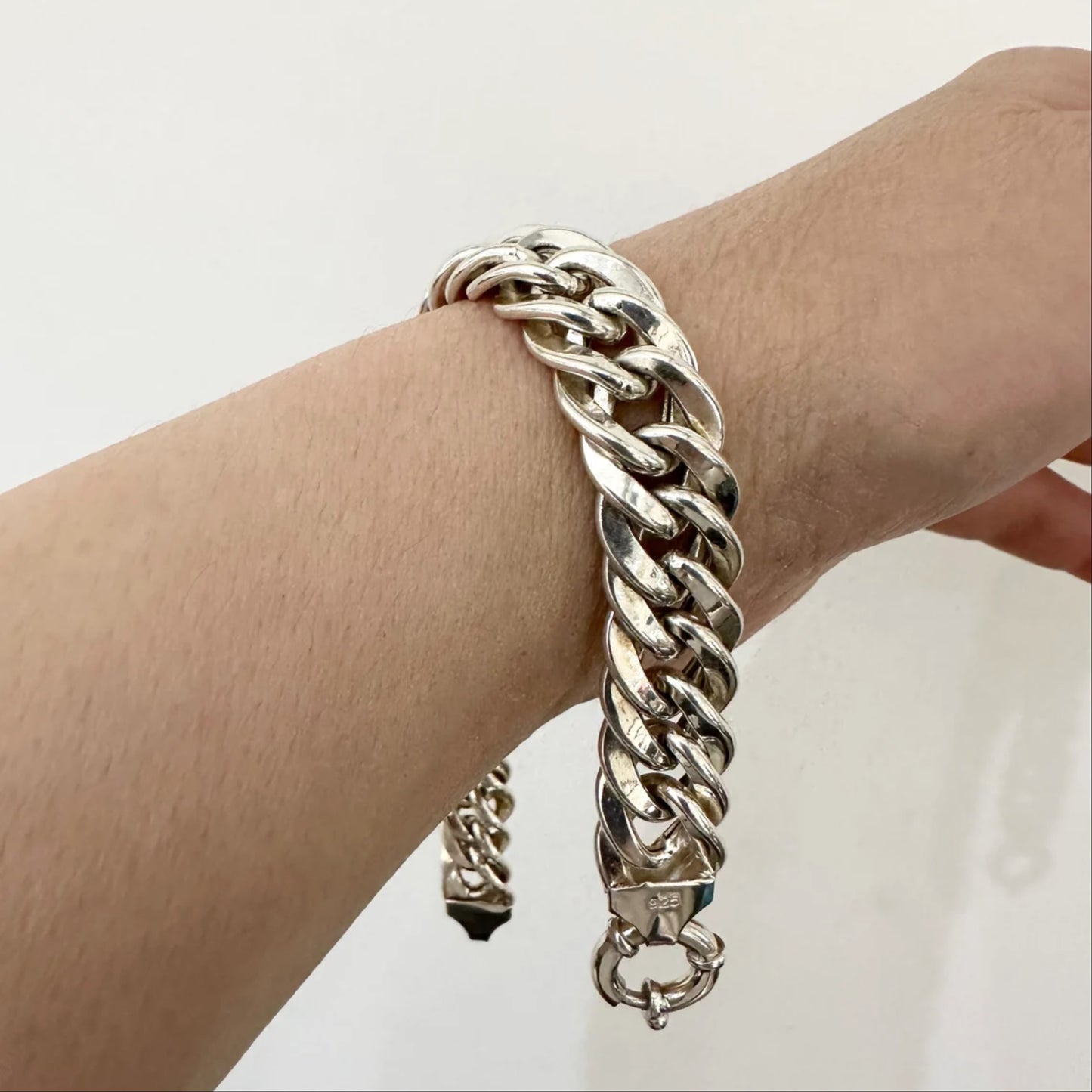 999K Silver Handmade Men Bracelet with 925K Clasp