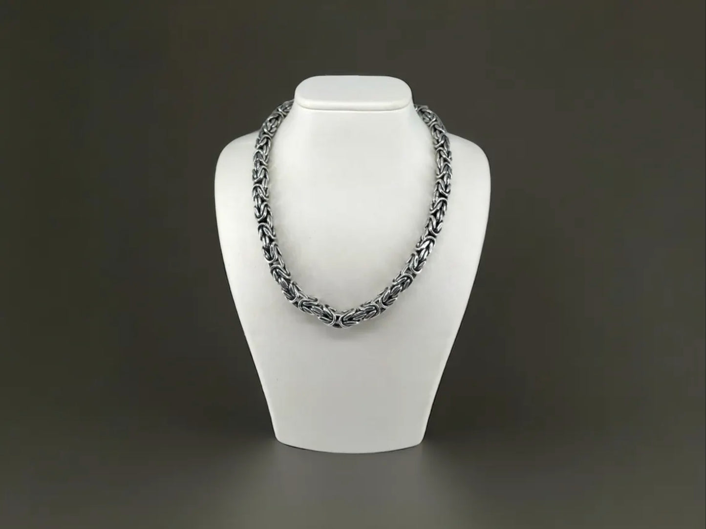 heavy silver 925 chain necklace - Byzantine Necklace