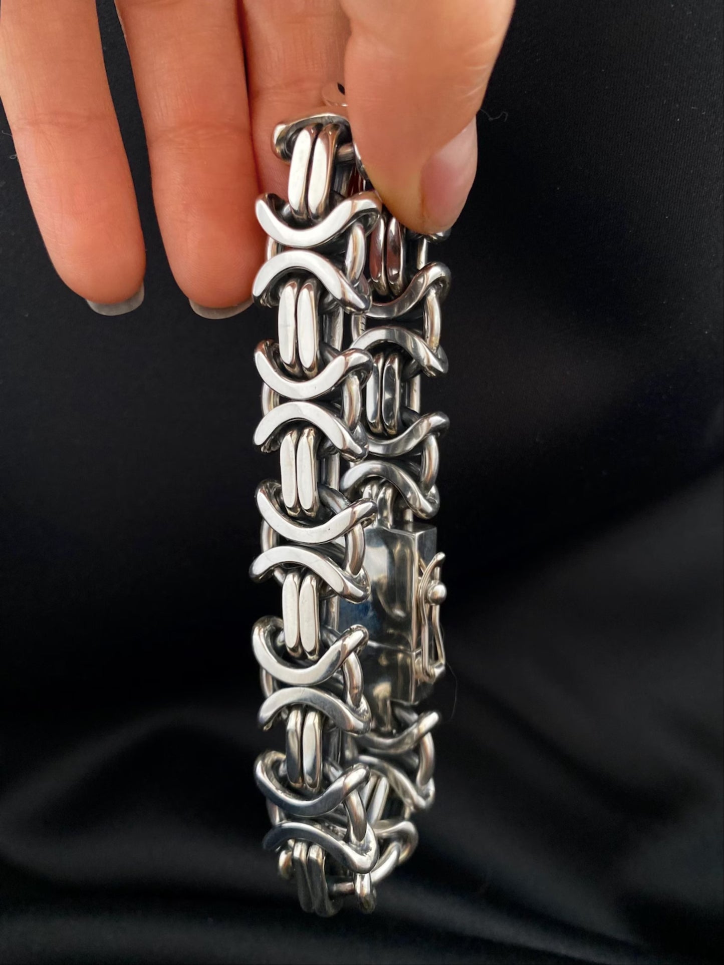 Men's Heavy Silver Bracelet - Thick Bracelet For Him