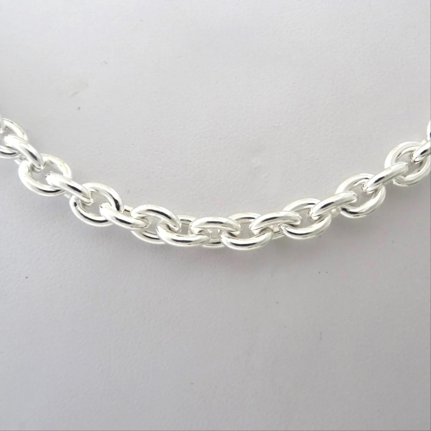 Necklace in 925 solid silver oval chain 6mm