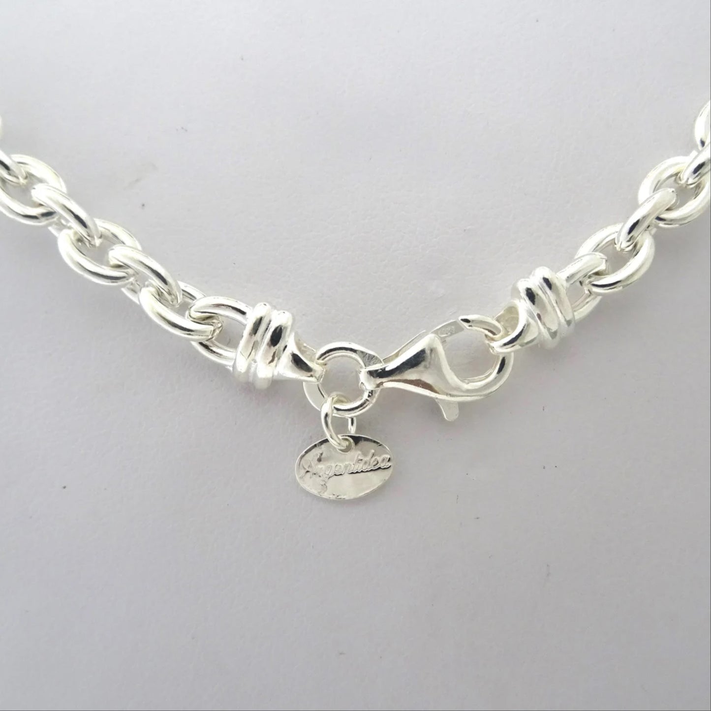 Necklace in 925 solid silver oval chain 6mm