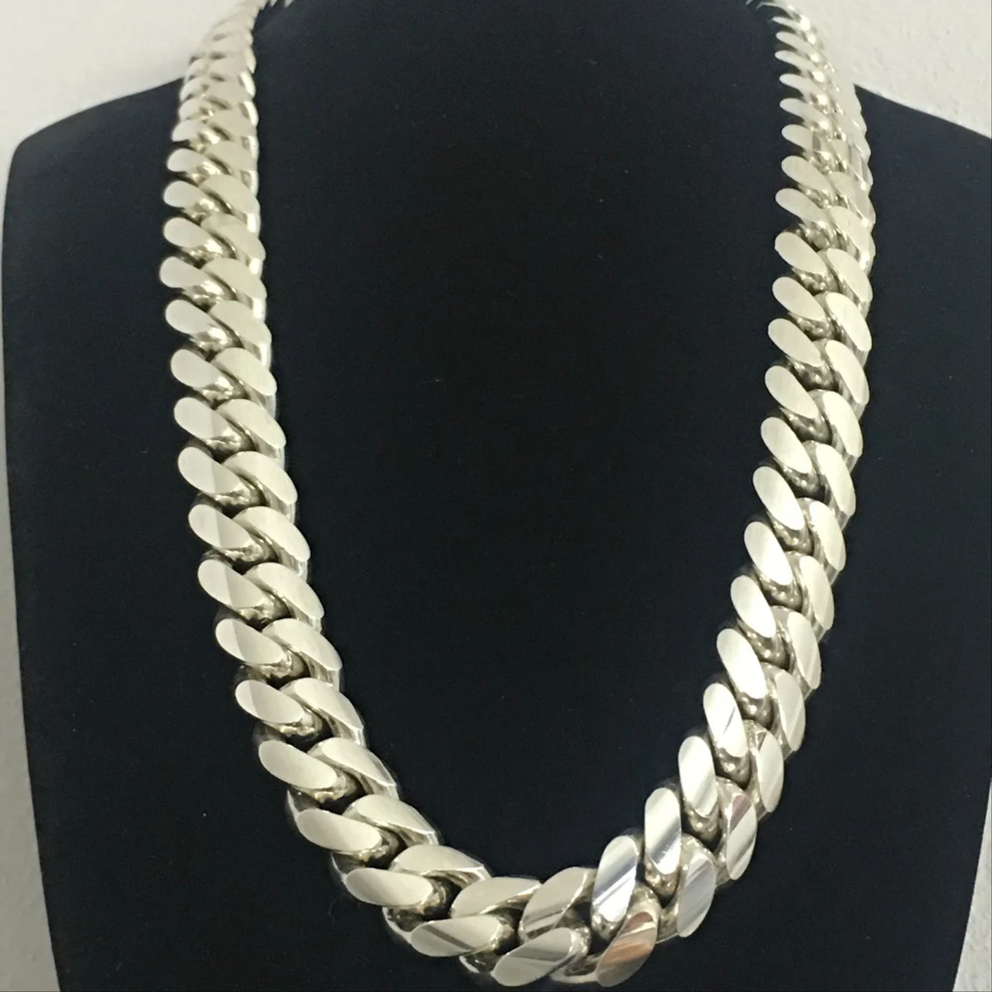925 Silver Heavy Chain Necklace Men Cuban Link NO CLASP