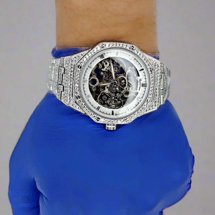 heavy men's watch silver