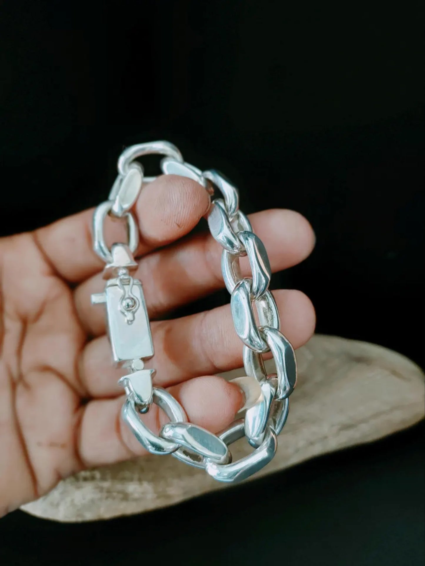 Big Link Silver Anchor Bracelet