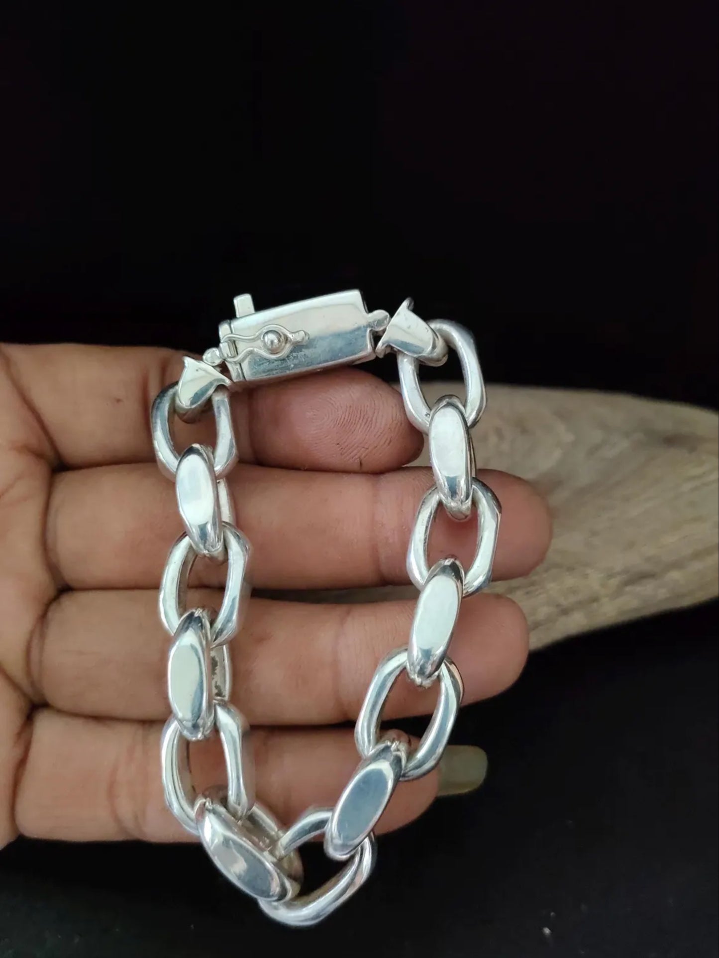 Big Link Silver Anchor Bracelet