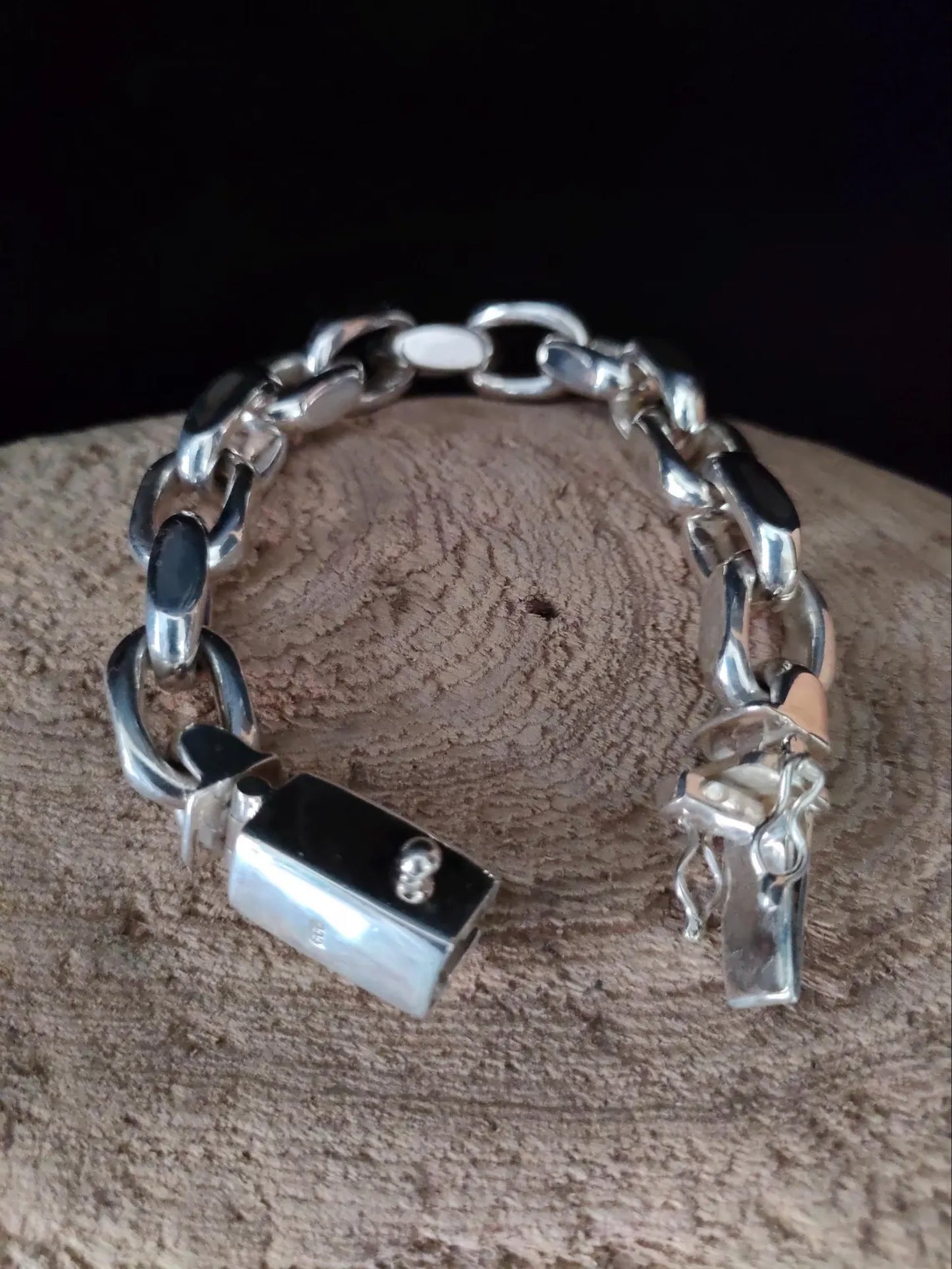 Big Link Silver Anchor Bracelet
