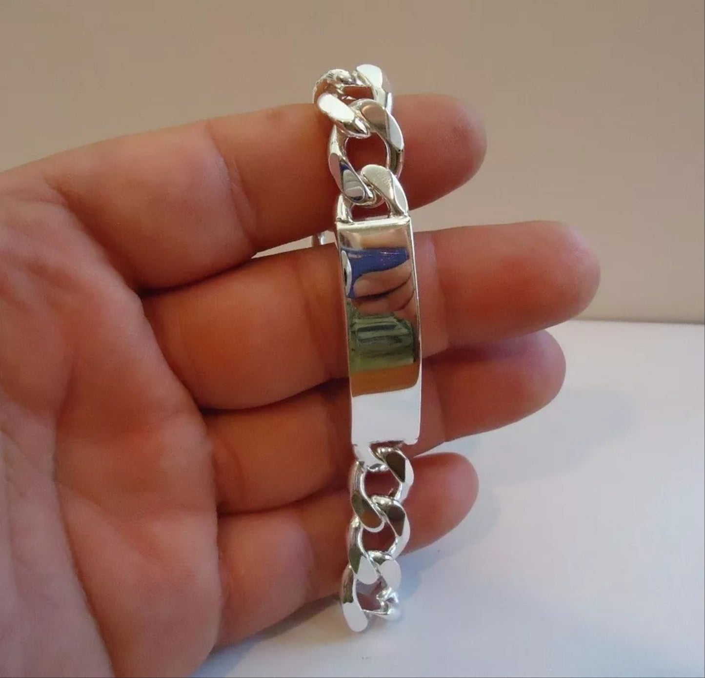 ID cuban link 925 silver bracelet 13mm