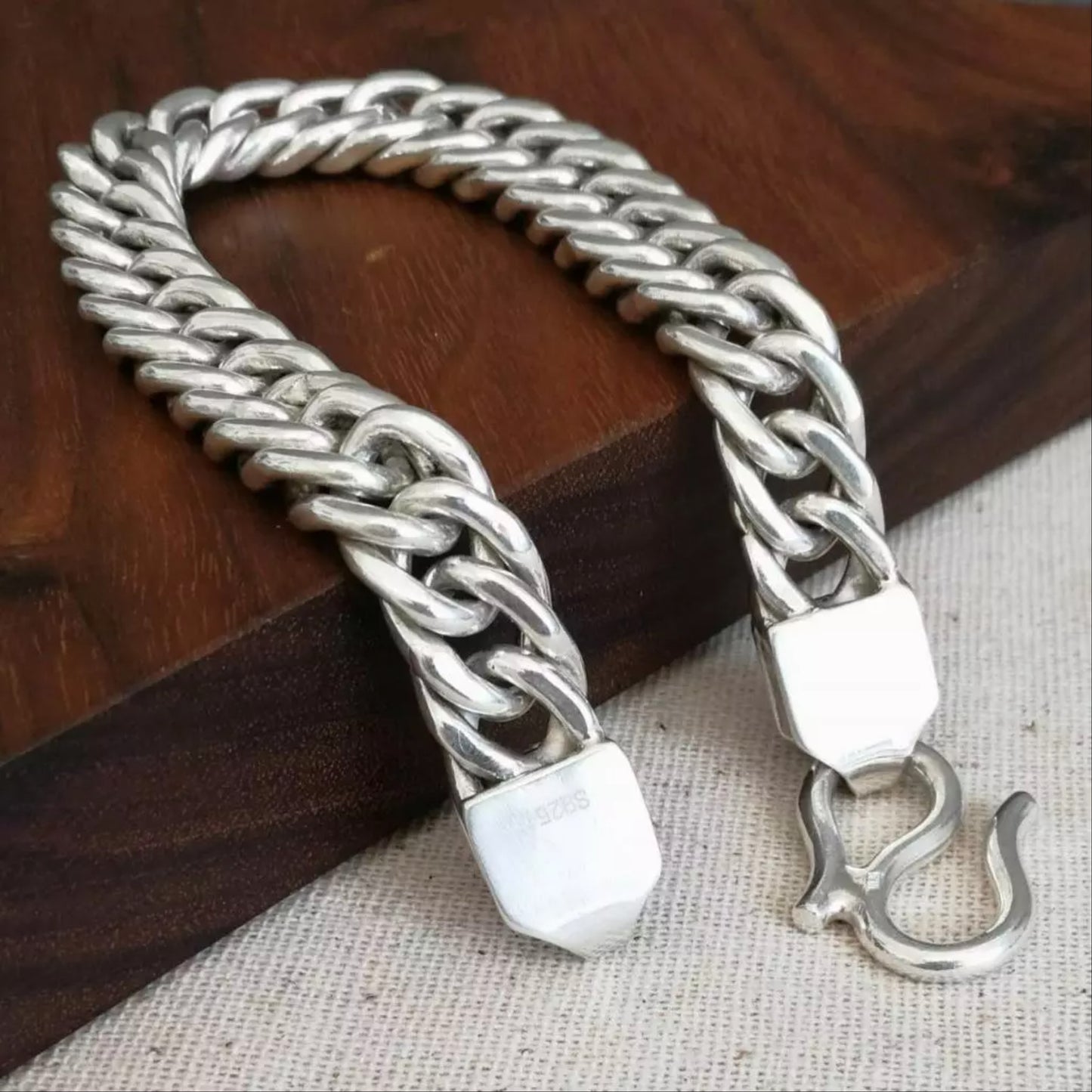 Geflochtenes flaches Panzerkettenarmband für Herren