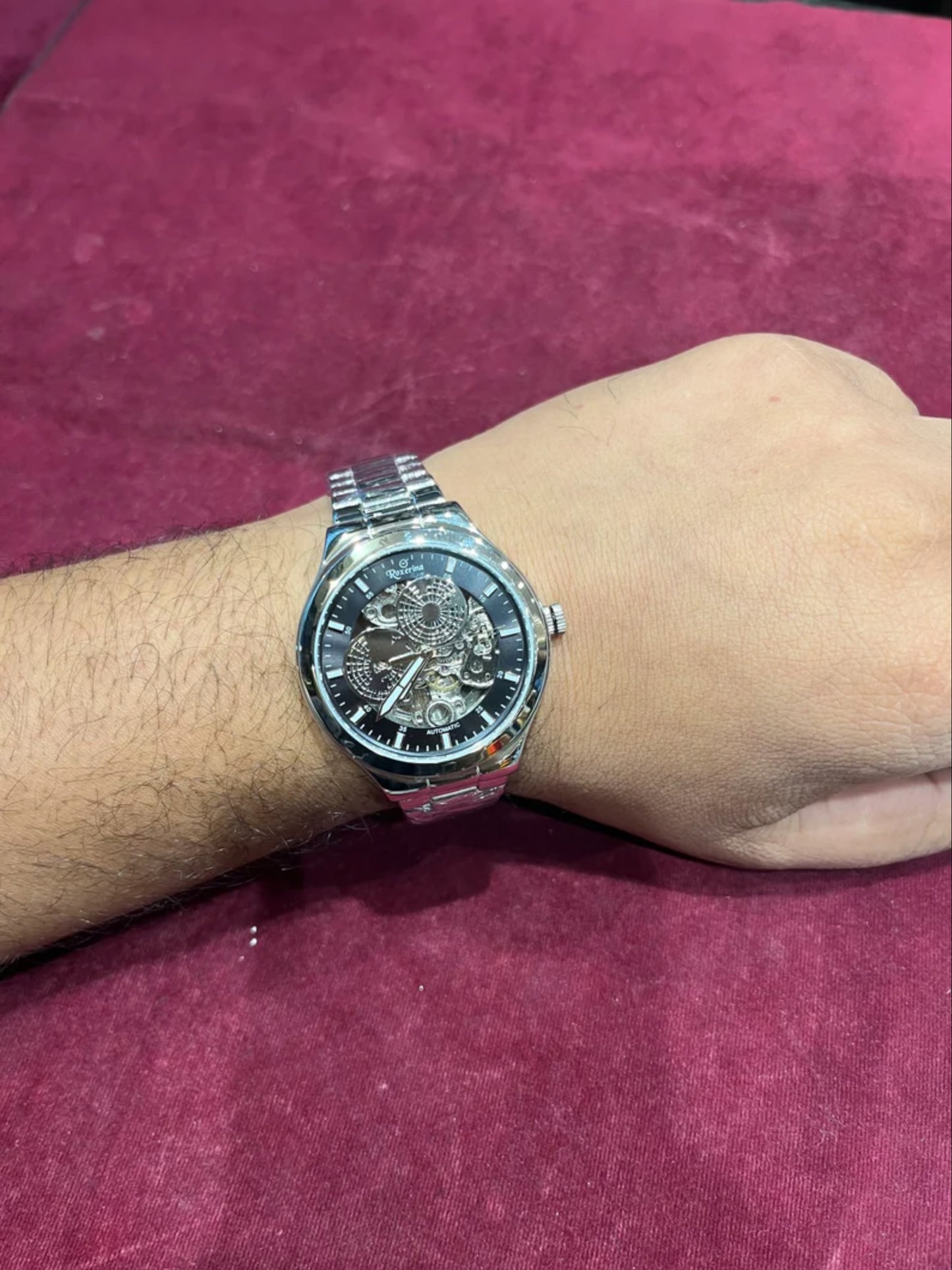 Mens 925 Sterling Silver Automatic Watch