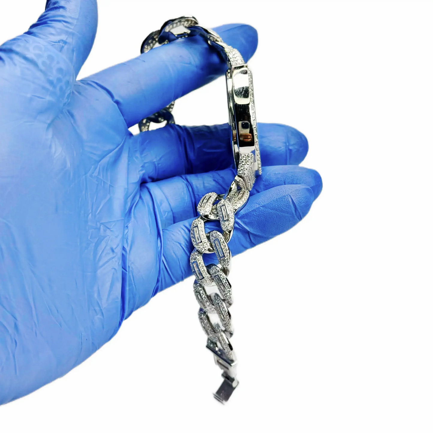 Cuban Curb Link 925 Silver Men's Watch