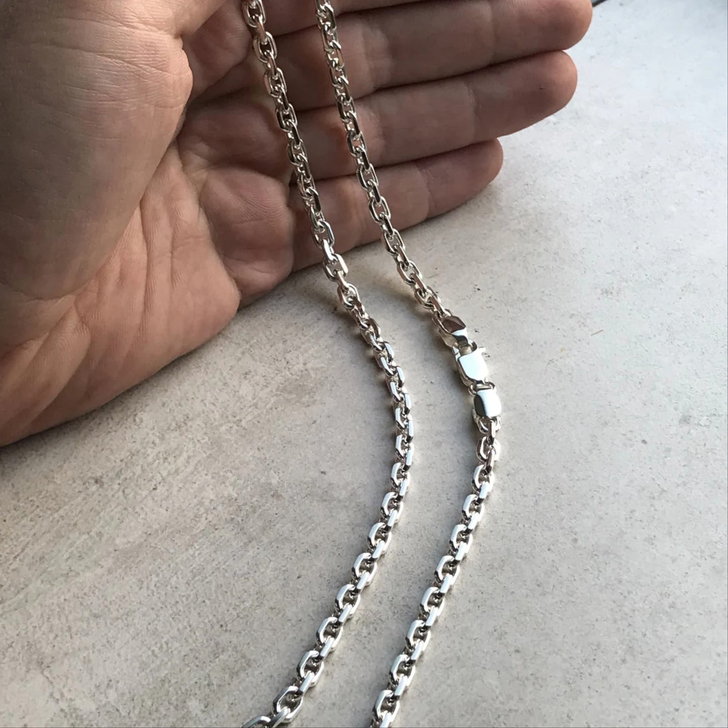 mens sterling silver necklace initial necklace
