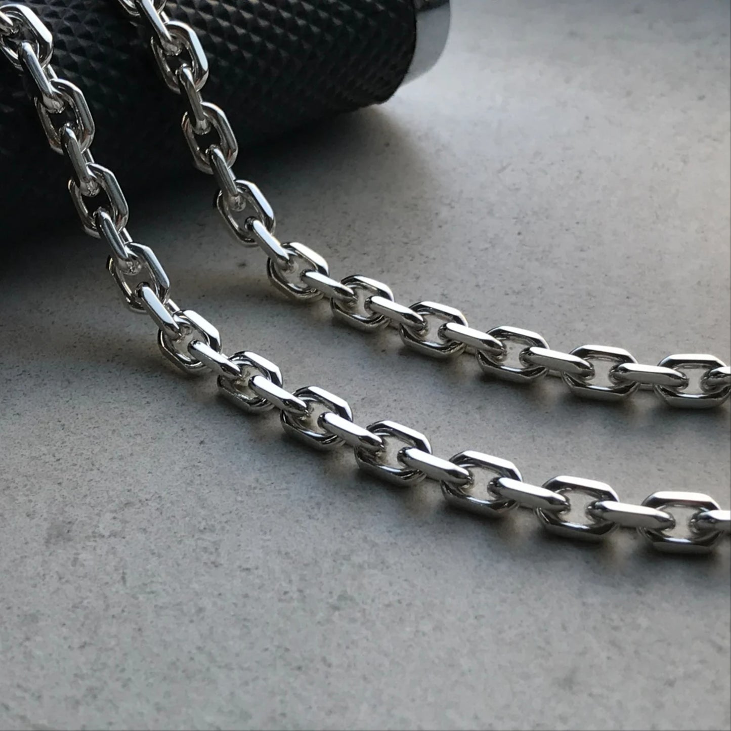 Anchor solid 925 sterling silver necklace chain mens lobster clasp