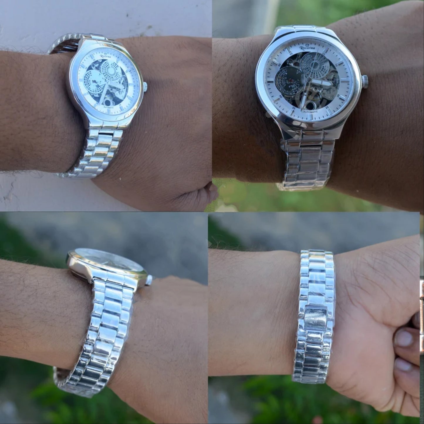 Automatic 925 Sterling Silver Watch For Him 4.12 oz