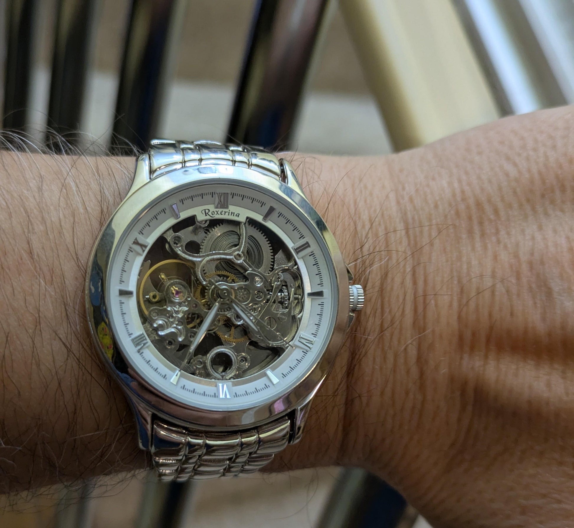 mens 925 sterling silver automatic watch