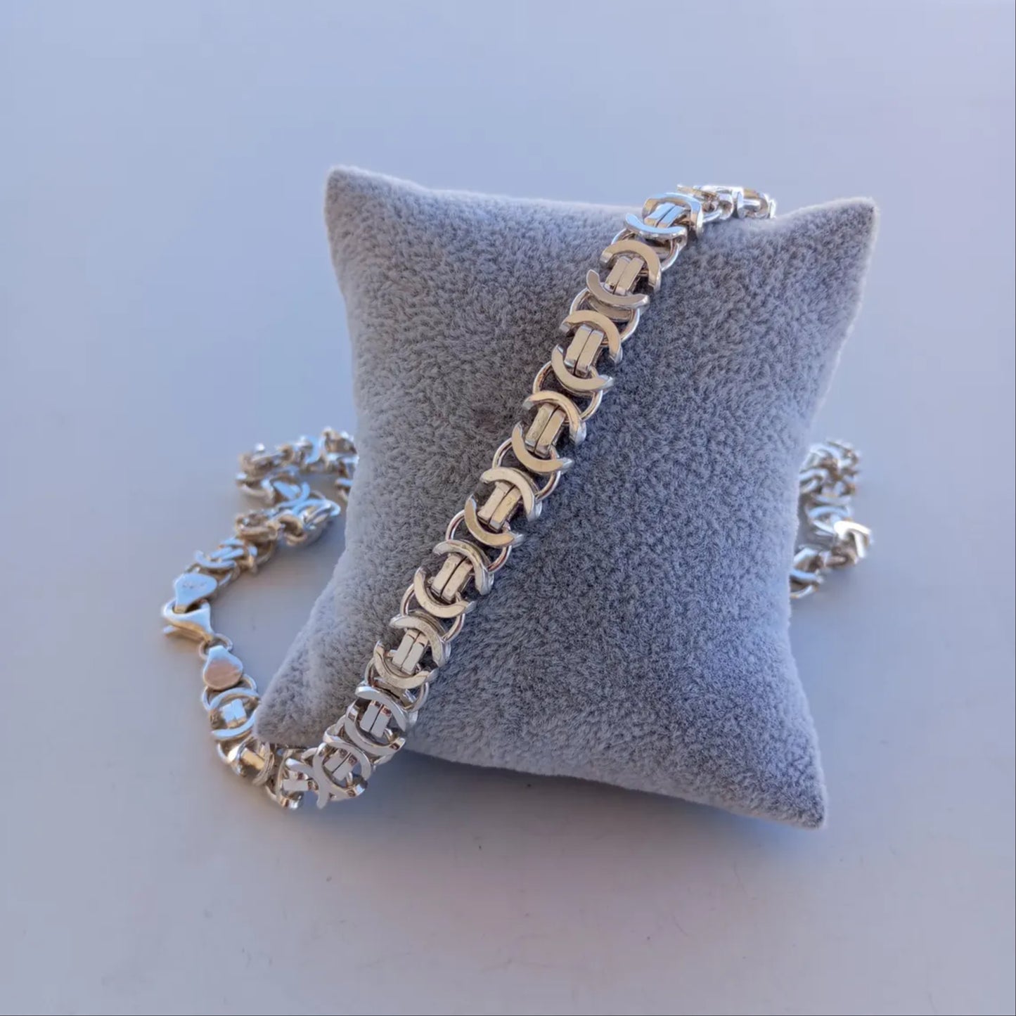 Men's necklace silver byzantine 925 10mm