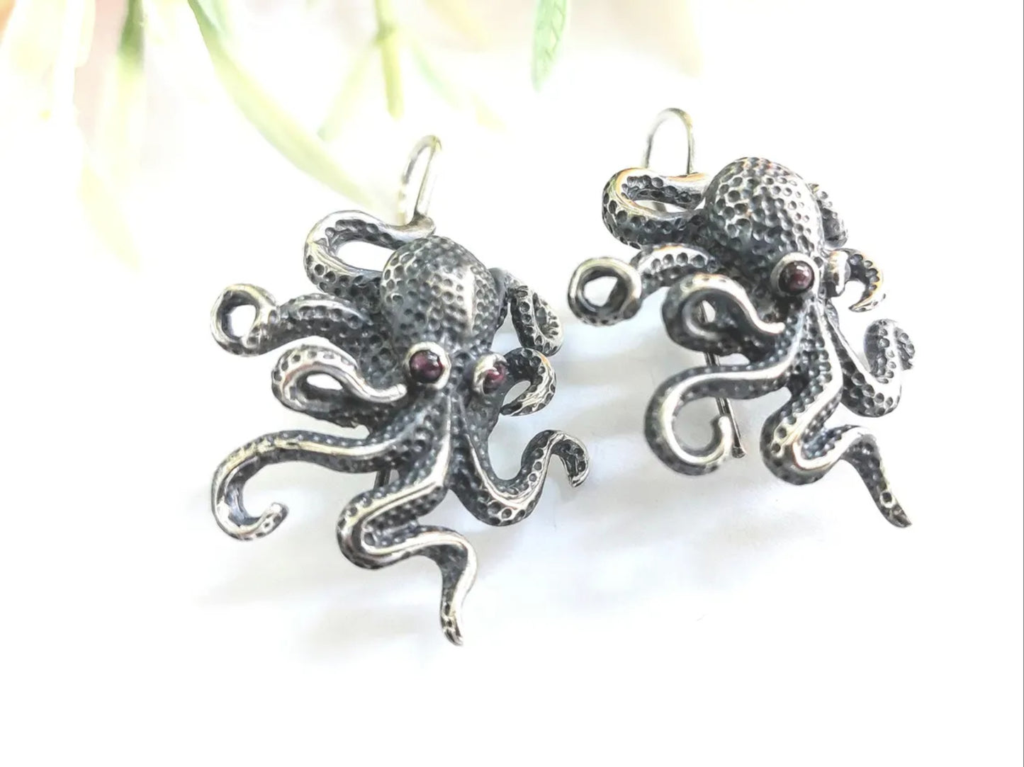 Octopus earrings 925 silver
