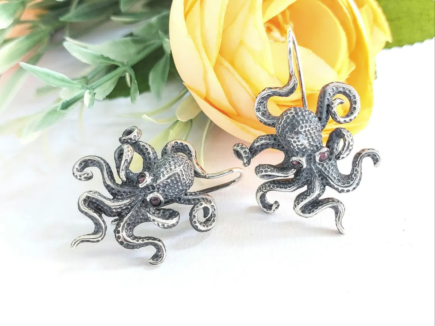 Octopus earrings 925 silver