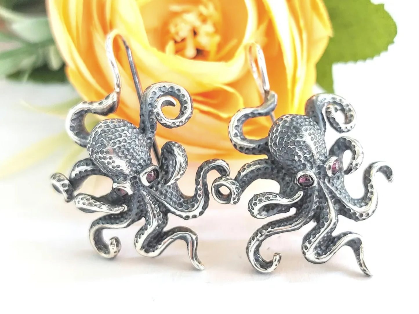 Octopus earrings 925 silver