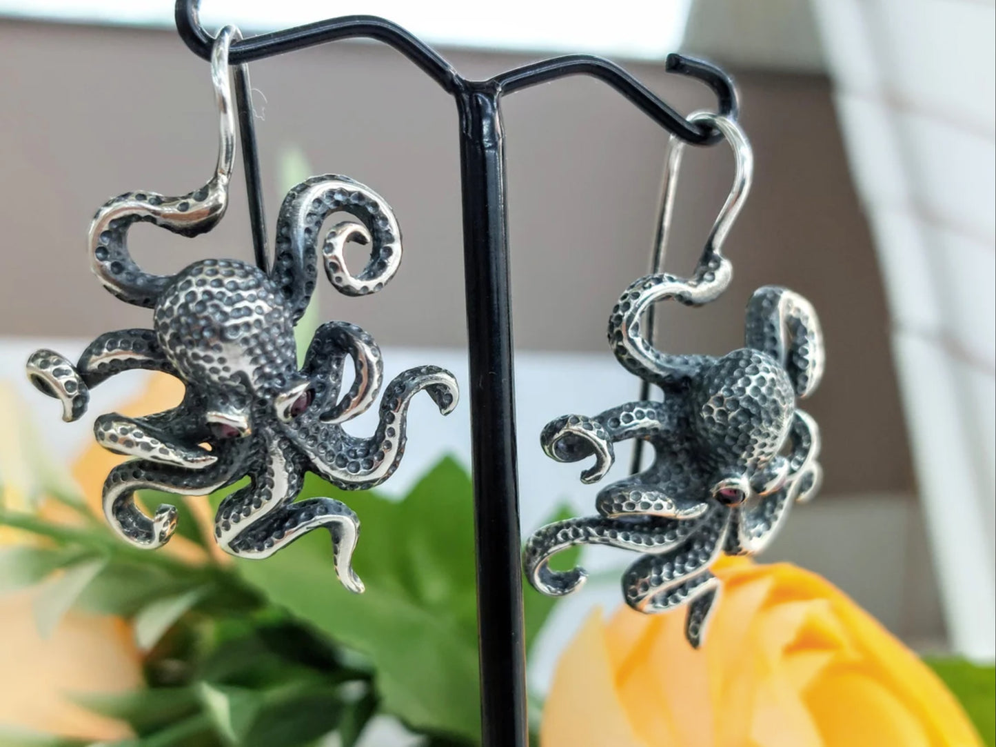 Octopus earrings 925 silver