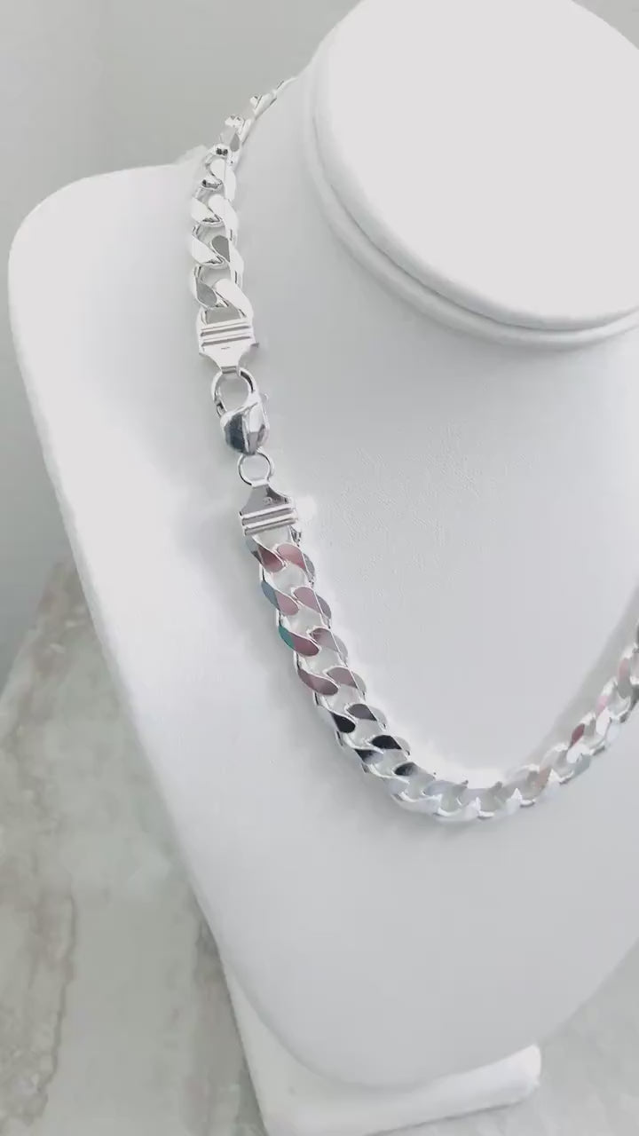 mimai cuban link 925 sterling silver chain necklace