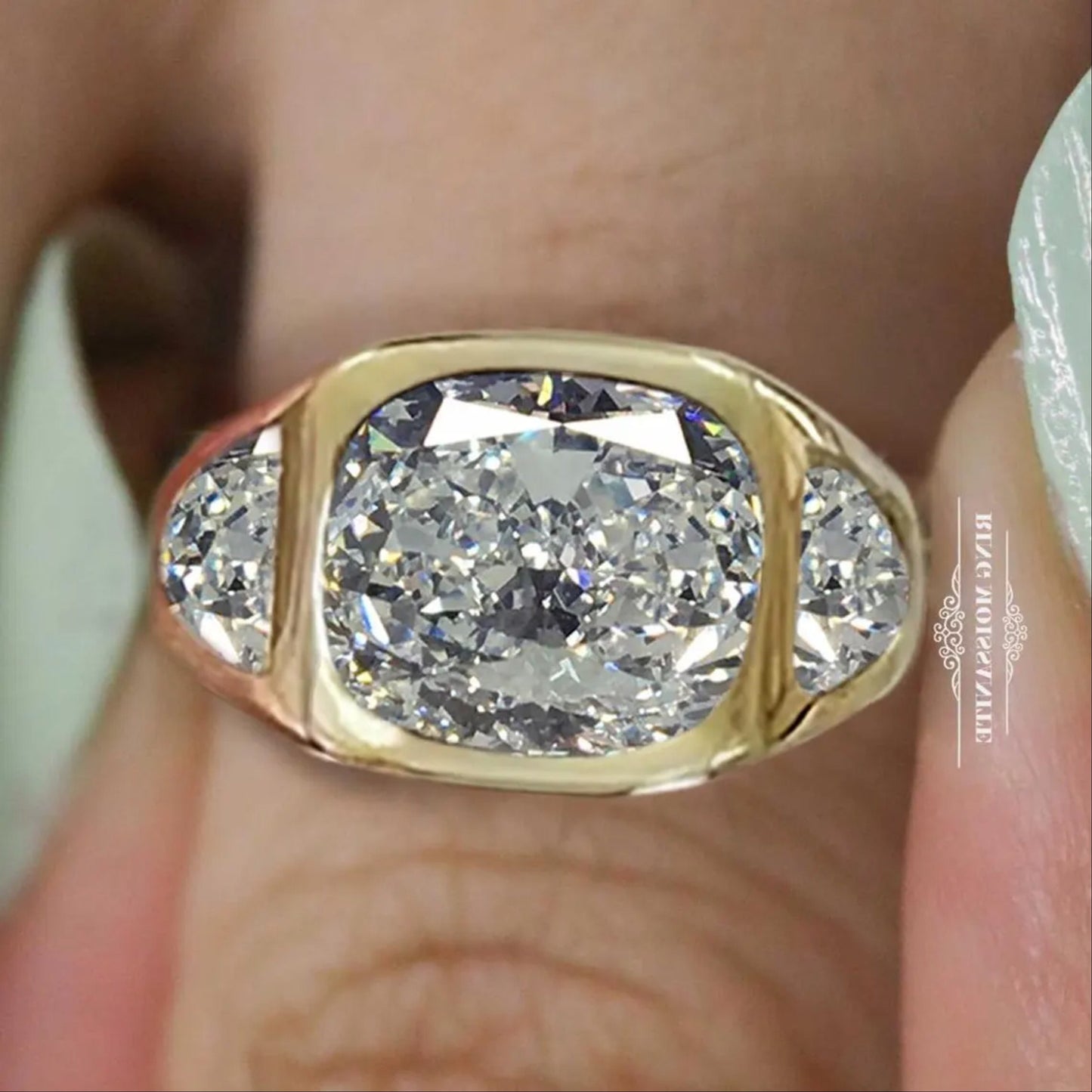 moissanite ring men - gold ring men