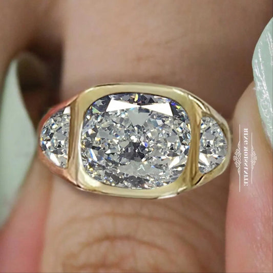 moissanite ring men - gold ring men